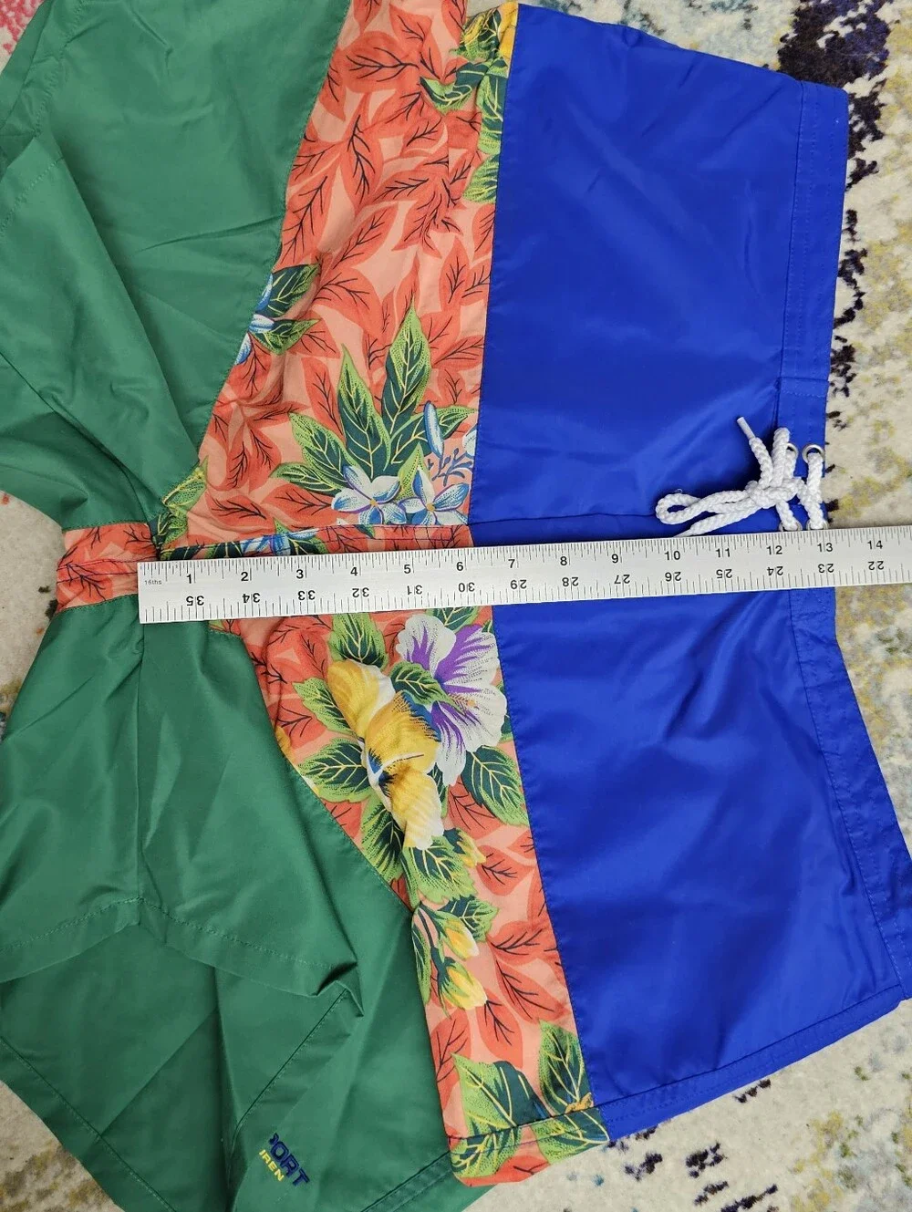 POLO SPORT RALPH LAUREN Nylon Swim Trunks Mens Large Board Shorts Floral Block
